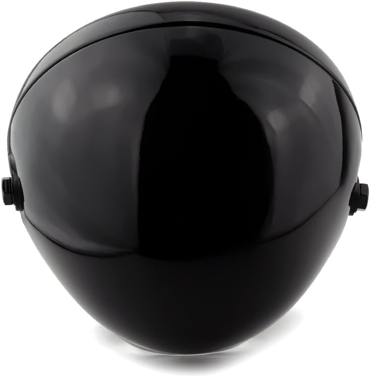 Boldness Motorcycle 7" Headlight Housing Shell Bucket Side Mount Lamp LED Cover for Cafe Racer Lighthouse Gloss Black - Image 2